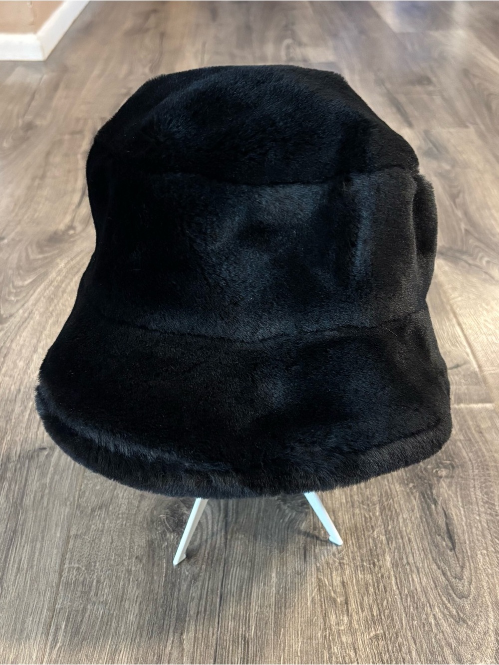 Preston & York Vintage Black Fuzzy Bucket Hat Unisex One Size Fits Most